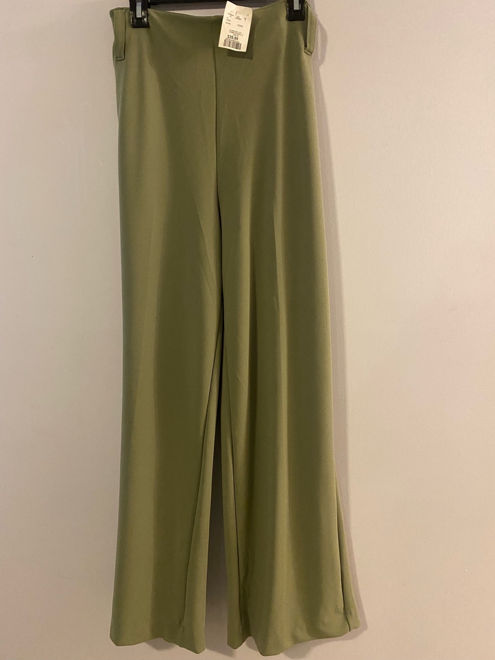 Wide-Leg Olive Green Women's Pants